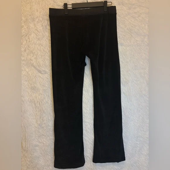 RARE Juicy Couture “Her Majesty” Crown Logo Velour Pants Black | Size XL 👑💖✨ - Picture 12 of 17